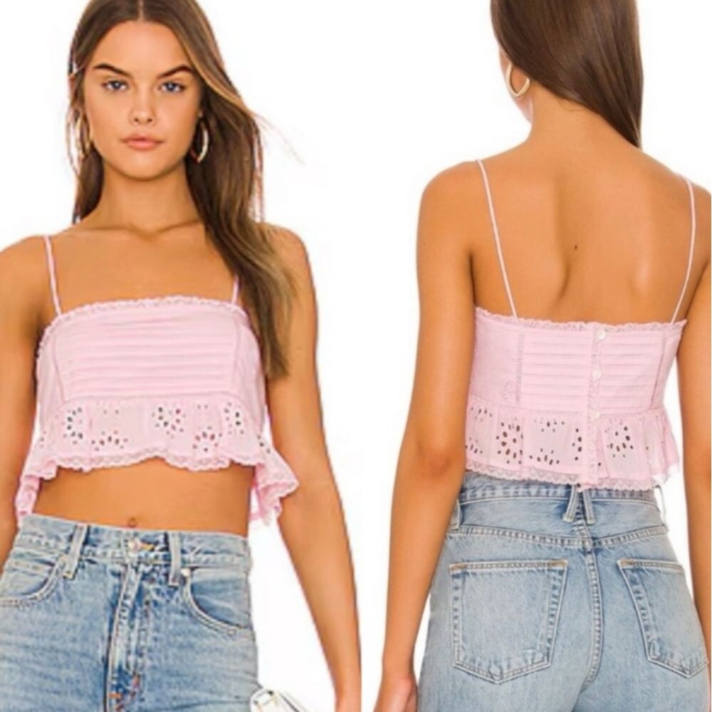 Tularosa X Revolve Genovieve Top in Peony Pink Size M